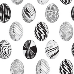 Isolated easter eggs. Seamless decorative background
