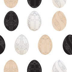 Isolated easter eggs. Seamless decorative background