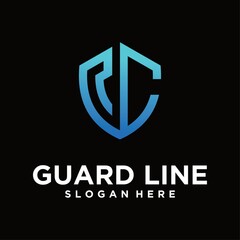 Obraz premium alphabet letter shield logo template set