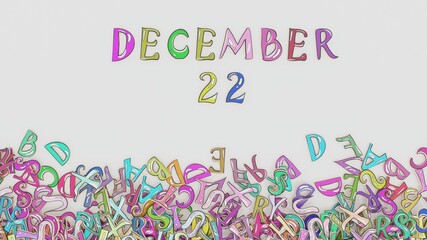 December 22 calendar puzzled monthly schedule birthday use