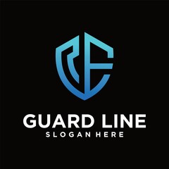  alphabet letter shield logo template set