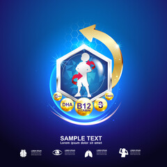 Omega Vitamin and Nutrients Logo for Products Template