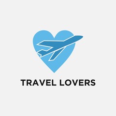 Love Travel Logo Design Template 