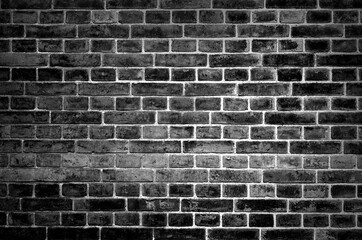 Old black brick wall texture for pattern background