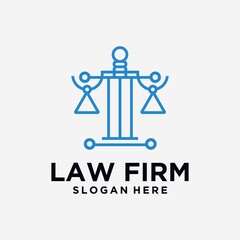 Justice law firm logo with gold color, firm, law, justice