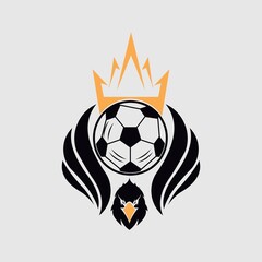 Modern Flying Eagle Soccer Logo Illustration In Isolated 