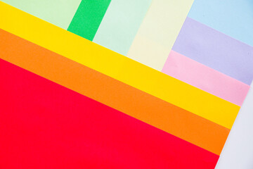 Colorful paper background, paper board and geometric figures