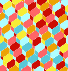 Irregular texture composed of mulricolored geometric elements. Colorful pattern. For use as background, wallpaper, prints, packaging paper and textiles. Abstract vector illustration. EPS10