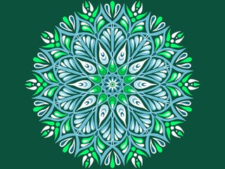 Mandala ornament. Colourful Floral mandala design. Creative work hand drawing illustration. Digital art illustration