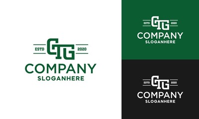Alphabet letter GT or GP logo monogram icon, GTG