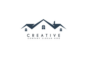 simple modern home, house or real estate logo design vector illustration