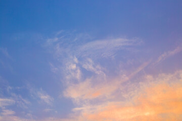 Naklejka na ściany i meble blue sky at sunset with clouds. Natural background