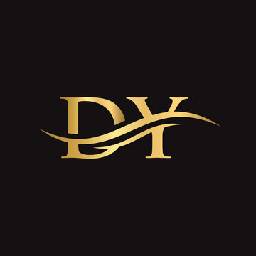 DY Logo design vector. Swoosh letter DY logo design