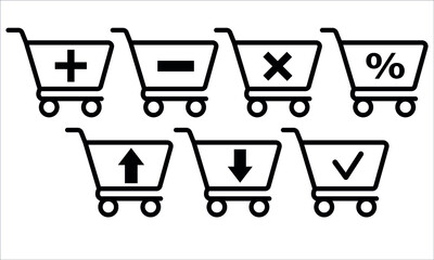 shopping cart icon set