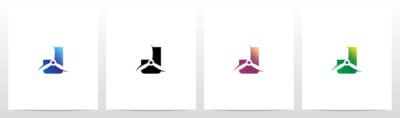 Propeller On Letter Logo Design J