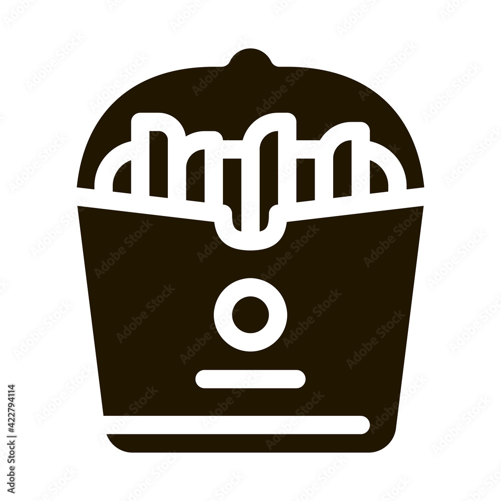 Poster french fries icon vector glyph illustration