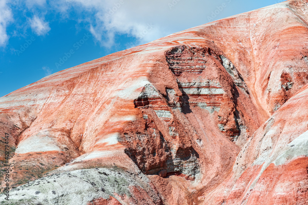 Wall mural Magnificent striped red mountains landscape