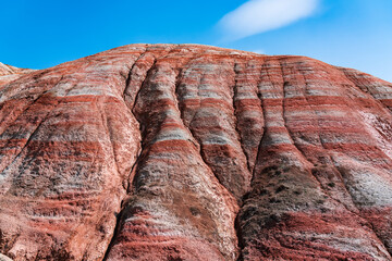 Magnificent striped red mountains landscape