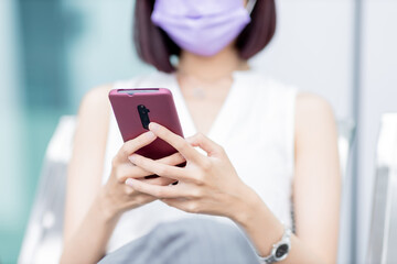 businesswoman use smart phone