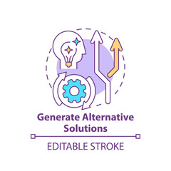 Generate alternative solutions concept icon. Decision making process. Choose opportunity. Problem solving idea thin line illustration. Vector isolated outline RGB color drawing. Editable stroke