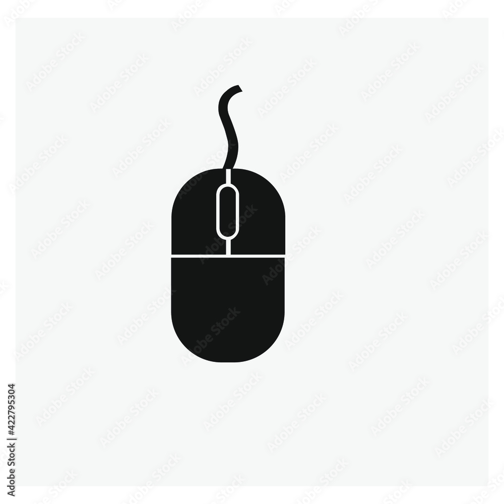Poster computer mouse vector icon. editable stroke. linear style sign for use on web design and mobile apps
