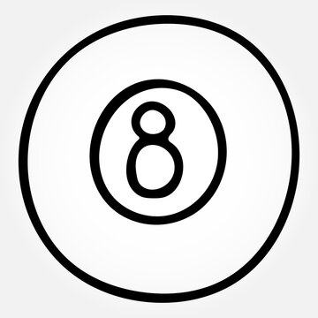 recommend clip art: Vector hand drawn billiard ball eight. Isolated doodle illustration