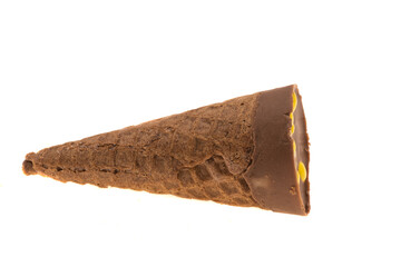 waffle cone with dessert isolated