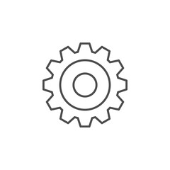 Cogwheel line icon or mechanical concept