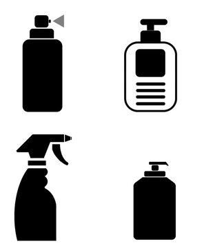 Gel et spray nettoyant en 4 ic&ocirc;nes