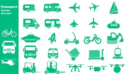 Transports en 25 icônes