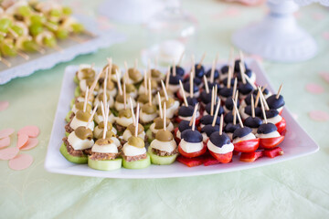 delicious canapes and snacks on the table