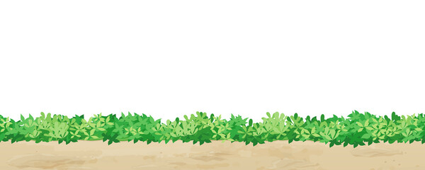 土の道と雑草_横スクロールゲームの背景_ループ