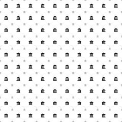Square seamless background pattern from geometric shapes are different sizes and opacity. The pattern is evenly filled with black bank symbols. Vector illustration on white background