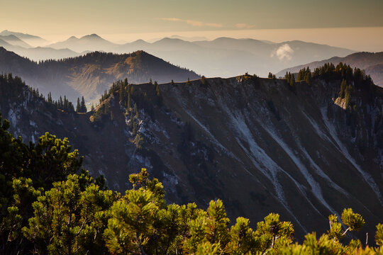 Mountain degree seen from the "Brecherspitz" mountain. Bavaria. Germany. 