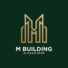 Set creative letter m building , m home  real estate logo template