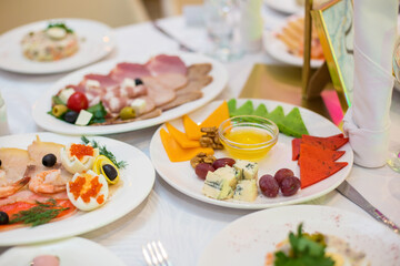 delicious canapes and snacks on the table