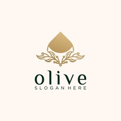 Obraz premium Set creative olive oil logo template