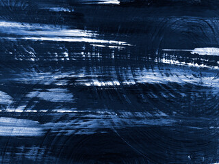 Dark blue creative abstract hand painted background, brush texture, abstract stripes