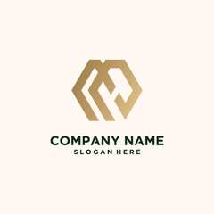 Abstract technology logo letter N set Creative N logo, connected gold color N luxury letter N logo icon