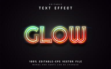 Glow neon style text effect