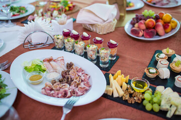 delicious canapes and snacks on the table