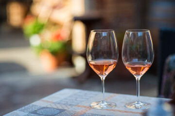 drink in a glass on the table
