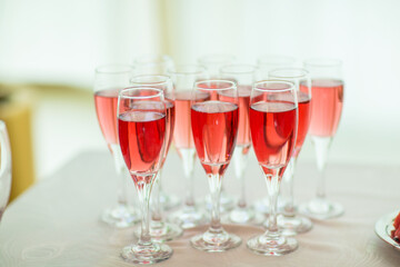 drink in a glass on the table