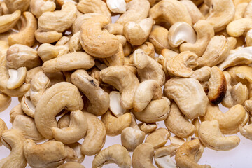 Close up of Cashew nuts. Perfect as a snack.
