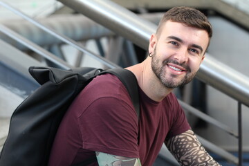 Cute young man with hip style