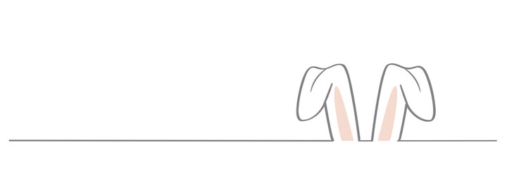 rabbit ears border on white background easter design