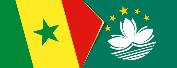 Senegal and Macau flags, two vector flags.