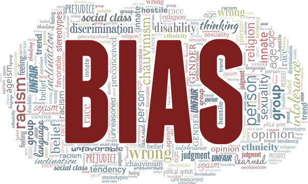 Bias vector illustration word cloud isolated on a white background.
