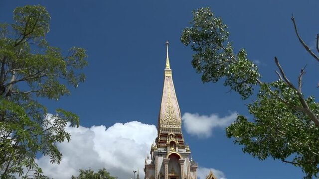 Pagoda under the blue sky in Pucket island.