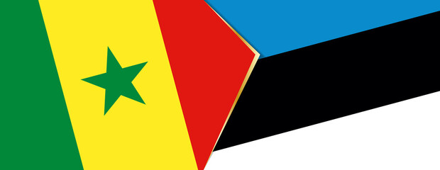 Senegal and Estonia flags, two vector flags.